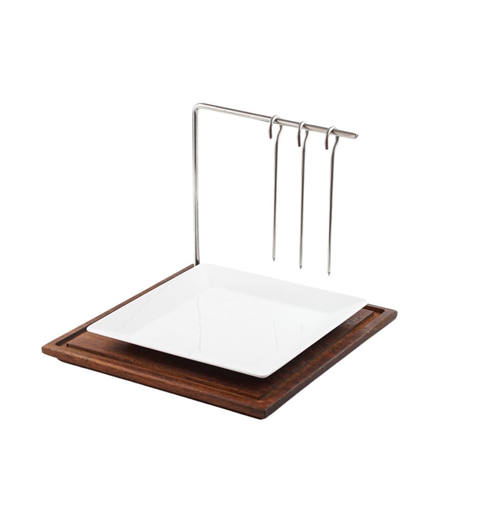 Square Shape 3 Skewers Espetada Stand Skewer Stand