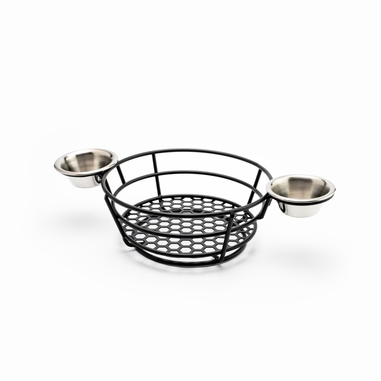 Small 2 Sauce Cups Circle Bread – Potato Serving Wire Basket
