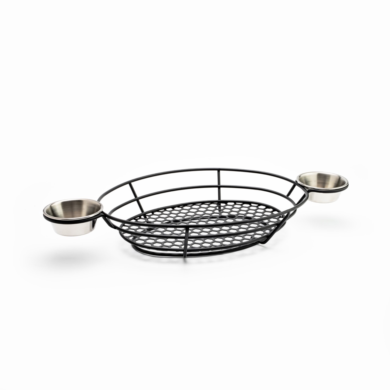 Big 2 Sauce Cups Oval Bread – Potato Serving Wire Basket